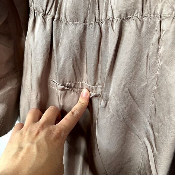 Nicholas Emma Brown Satin Collared Long Sleeve Jumpsuit Women's Size 8 - Picture 12 of 14